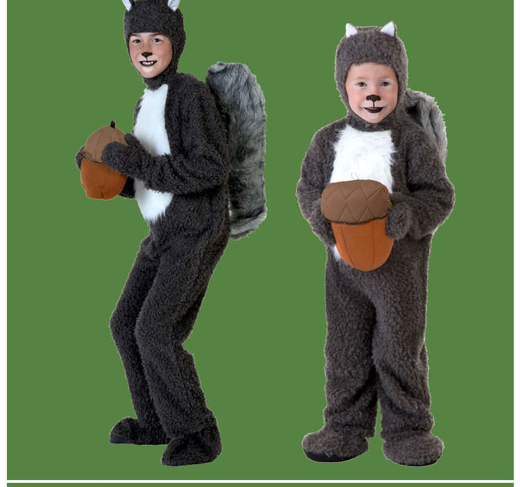 松鼠卡通人偶服装动物舞台表演服饰成人幼儿儿童可爱松鼠服亲子装
