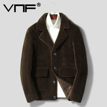 New Haining sheep cutting wool one men 100% Lamb hair winter fur lapel youth coat warm