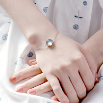 Flower bud original aurora forest bracelet ins niche design student simple sterling silver best friend jewelry female duo