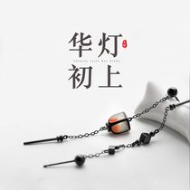 Flower buds original lantern earrings female silver needle retro style simple personality long temperament pendant creative earrings