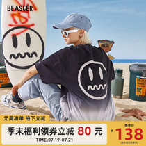 BEASTER little devil grimace gradient porn couple national trend short-sleeved T-shirt mens half-sleeve clothes oversize