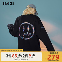 BEASTER little devil grimace oil painting embroidery sweater men loose trend autumn new couple outfit pullover