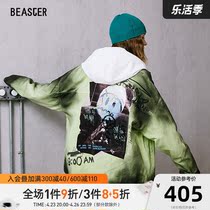 BEASTER Little Devil Ghost Face Cowboy Flipped Jacket Graffiti Letters Street Tide Relaxation Casual Jacket Man