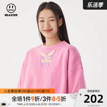 BEASTER Street Wear Little Devils Ghost Face Trend Round Neckline Personality Hip Hop Blouse Woman