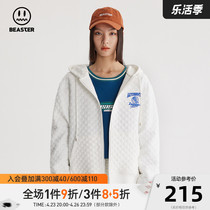 BEASTER New Wave Little Devils Ghost Face Trend Leisure Plaid with hat jacket New coat Womens spring and autumn