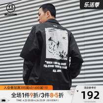 BEASTER Street Wear Jr. Devils Face Printed Casual Shirt Tide Hip Hop Design Lining