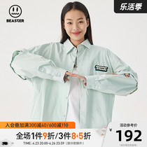 BEASTER Street Wear Small Devils Ghost Face Loose Design Shirt Detachable Lining Male Tide