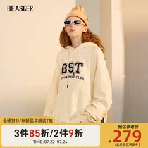BEASTER little devil grimace hooded sweater British retro raglan print National trend brand fashion loose jacket