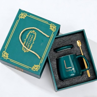 陶瓷马克杯暖暖杯礼盒套装伴手礼水杯加盖杯子1