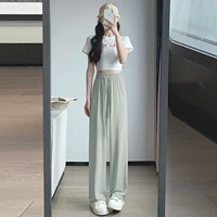 冰丝阔腿裤女夏季薄款高腰凉凉裤