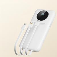 3C认证大容量2W毫安自带线充电宝