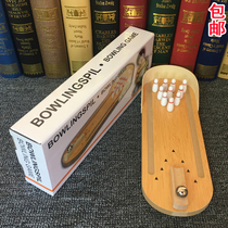 Wooden children mini bowling table game 3-4 parent-child baby table ball toy 5-6-7 years old