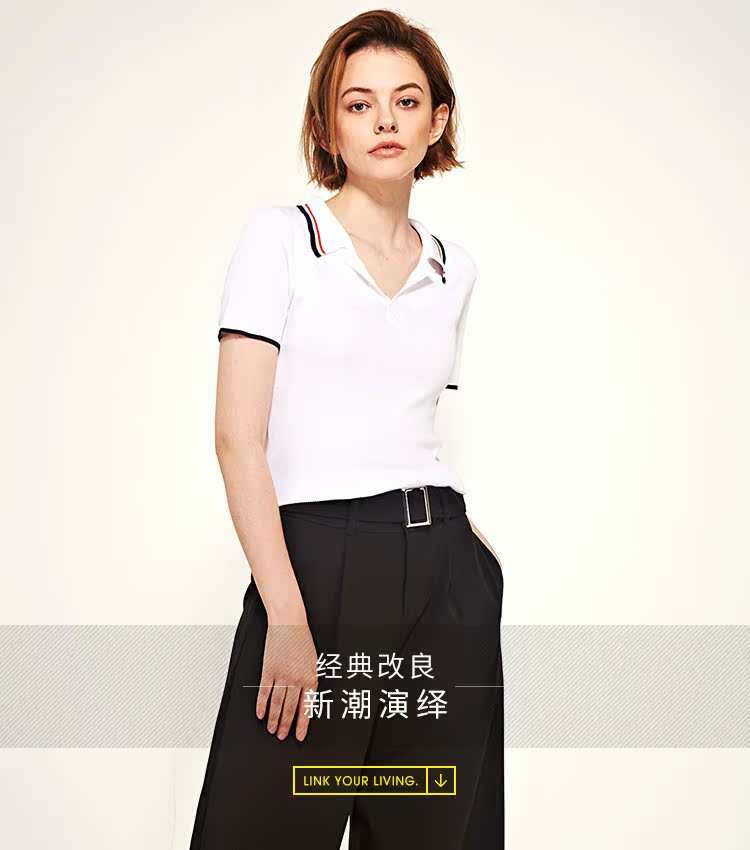 chanel衣服怎麼保養 西遇2020新款時尚條紋修身T恤女Polo保羅衫短袖上衣女士夏季衣服 chanel