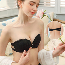 Shoulder strap lingerie female summer thin section Anti-slip anti-walking light Chest Gathering Onto the front button Wrap Chest Bra Suit
