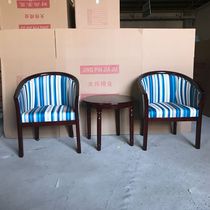 Guest House Suite Table And Chairs Combine Single Solid Wood Circle Chair Tea Table Hotel Siege Chair Three Sets Leisure Talks Reception Chair