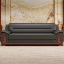 Office Sofa Trio Bit Modern Chinese Minimalist Business Guests Real Leather Sofa Office Furniture Combination Suit