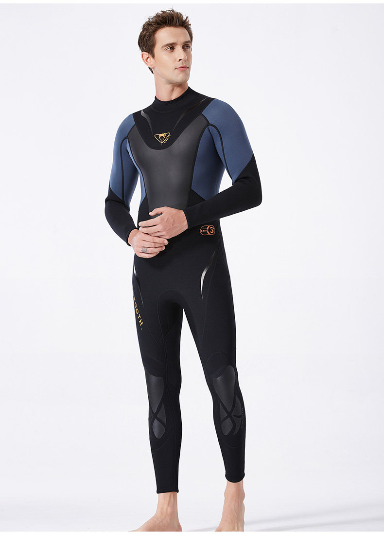 3mm连体潜水服男士游泳衣套装加厚防寒保暖秋冬深潜衣