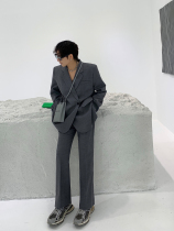 TTT high-end casual wool trousers mens 21 autumn new trend all-match straight-leg pants micro-drop trousers