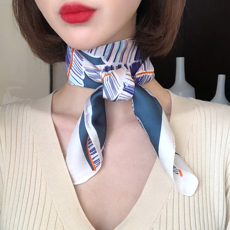 丝巾女春夏秋薄款韩版时尚百搭洋气文艺职业空姐领巾小方巾女纱巾