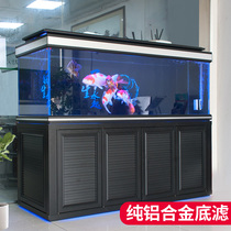Large fish tank aquarium living room floor-to-ceiling feng shui lucky ultra-white glass no-change underwater filter under the filter dragon fish tank