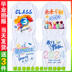 Primary school graduation class uniform custom t-shirt junior high school sixth grade summer pure cotton short-sleeved kindergarten children's cultural shirt