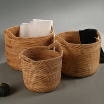 Vietnam rattan clothes bucket creative household handle dirty clothes basket bamboo woven storage basket