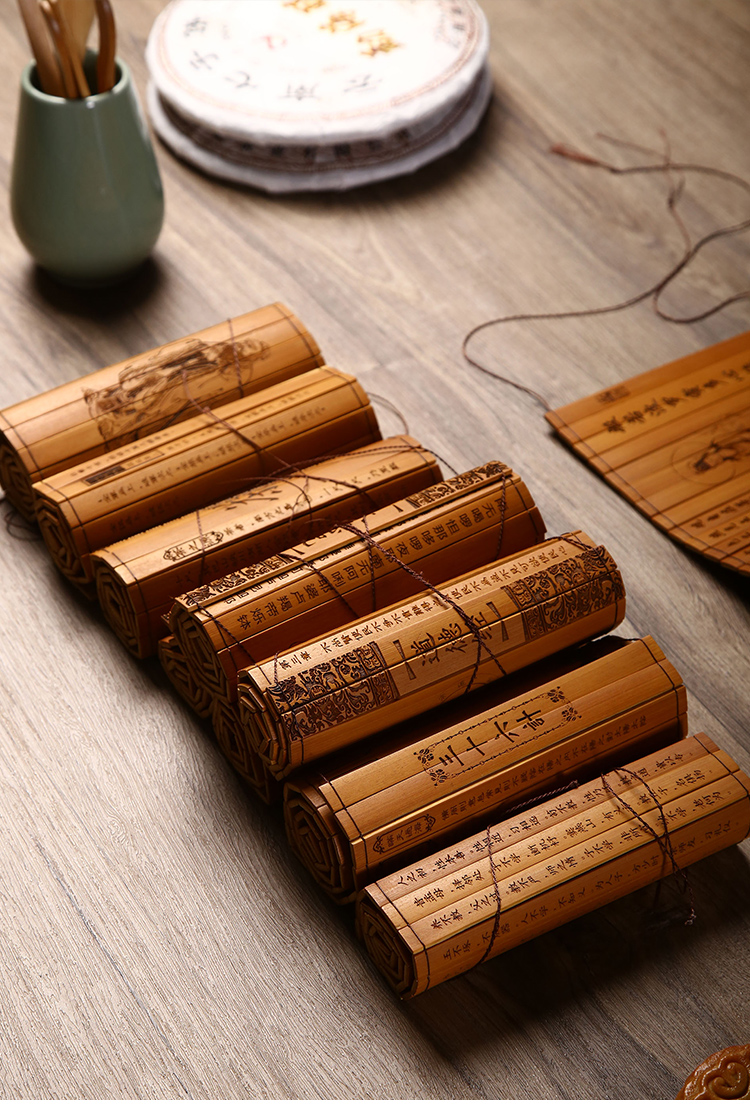 竹简书三字经 道德经 弟子规 朱子家训 竹书复古演出卷轴拍摄道具