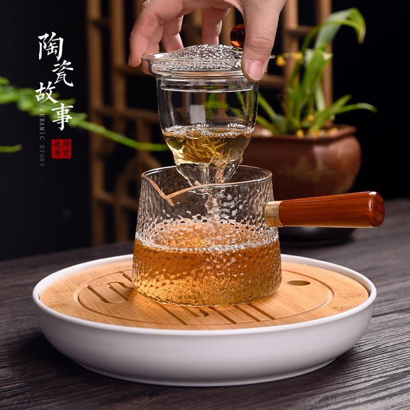 Ceramic glass teapot side story tea set suit household filters and thicken the single pot small sets of heat - resisting teapot