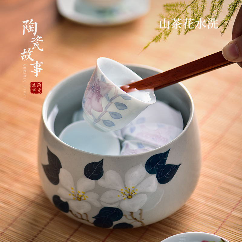 Members of the tea wash to the domestic tea taking built water ceramic tea heavy sea Japanese zen large hand wash water jar