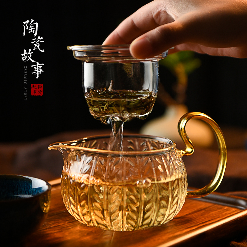 Ceramic teapot story filter glass thickening high - temperature floret teapot tea tea set