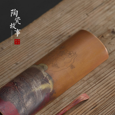 Ceramic story copper pure copper mine loader silver tea is tea spoon, manual ChaBo zen Japanese kung fu tea accessories