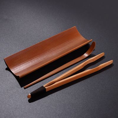 Ceramic story carbonized bamboo tea is three - piece enjoy tea holder ChaGa grilled ChaZhen tea art kung fu tea tea accessories