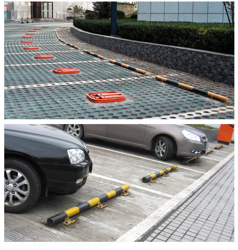 停车位挡车器 钢管车库倒车限位器 汽车2米u型车轮定位器 防撞栏