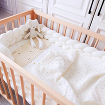Four-strand summer splicing bed bed woven anti-collision strip knotted fence for infants and young children breathable bed cover protective head soft bag