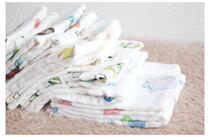 Bubble yarn small square towels pure cotton gauze soft baby baby hanging water towels 6-layer gauze children small towels