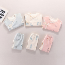 Newborn baby clothes spring and autumn winter base monk split newborn 0 cotton 3 month clothes baby Autumn suit