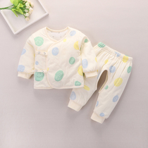Newborn baby clothes Spring and Autumn Winter cotton coat monk split newborn cotton jacket baby cotton suit