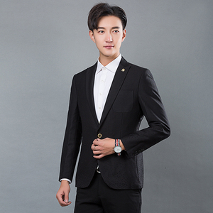 小西服男青年帅气休闲简约西装外套男韩版潮流修身上衣英伦风