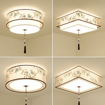 Chinese style ceiling lamp Chinese style fabric square simple room lamp Hotel non-standard engineering custom bedroom study lamp