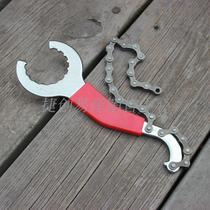 Bicycle tool mounting disassembly integrated hollow middle shaft Flywheel tail hook disassembly fixed wrench repair work