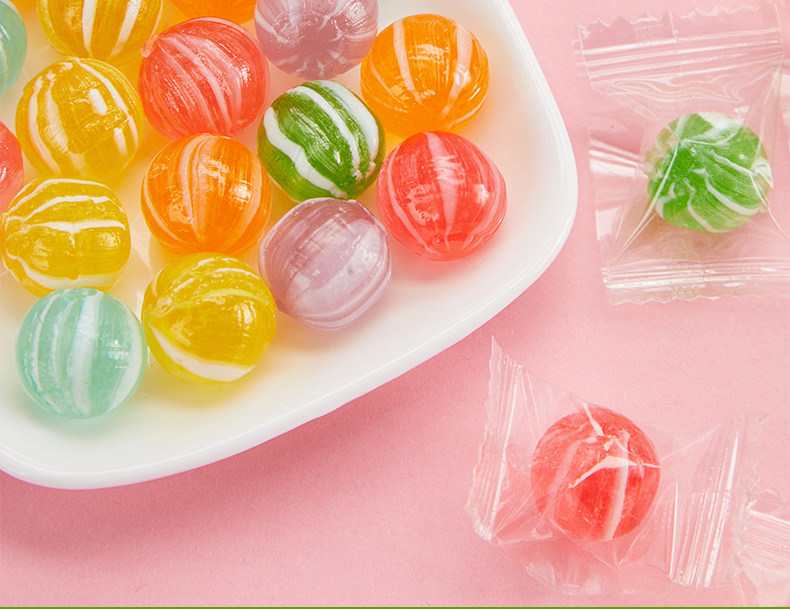 炫彩弹珠糖果零食混装水果糖老式散装混搭前台接待糖混合口味喜糖_采