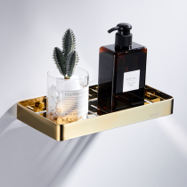 Toilet soap box rack non-perforated golden 304 stainless steel wall-mounted drain soap net bathroom rack