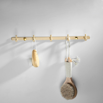 Bathroom brass gold copper strip a row of hooks light luxury porch wall hanging clothes hook wall coat hook rack