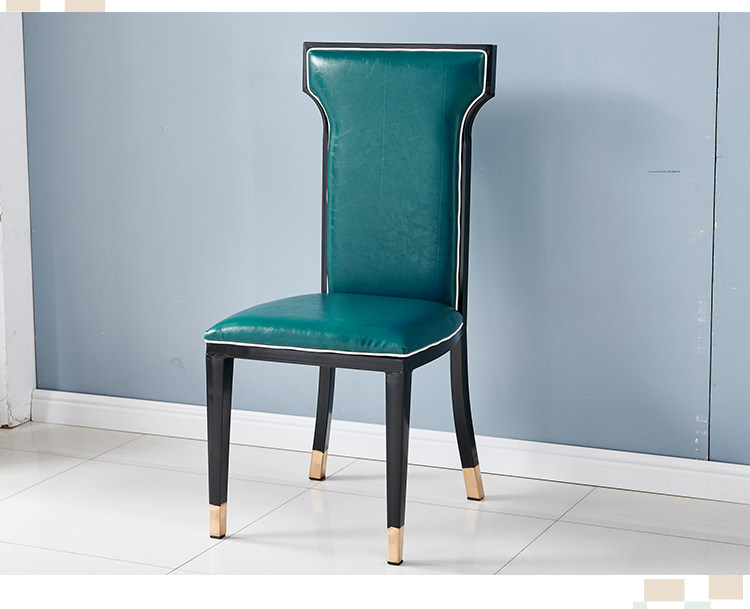 皇豹新中式餐椅酒店包厢椅子现代简约餐厅主题包房椅古典椅靠背软包椅