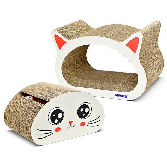 Deku Cat Head Cat Scratching Board Wear-Resistant Corrugated Paper Claws Pet Supplies Vertical Style Round ສົ່ງຟຣີ