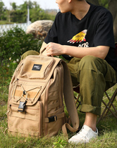 Canvas travel bag mens large-capacity business trip travel field backpack mountaineering outdoor sports 17 inch computer backpack