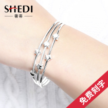 999 sterling silver bracelet female summer foot silver solid silver bracelet niche simple high-grade sense birthday gift for girls practical