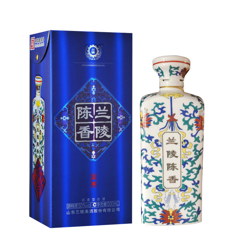 白酒 兰陵酒 50度兰陵陈香蓝尊瓷瓶500ml 山东酒送礼酒纯粮浓香酒