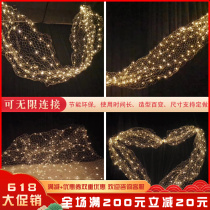 Wedding Props Starry Sky Fishing Net Lamp Full of Star Light with Arranged Wedding Stage Ceiling Wire Six Corner Net Decorative Lights
