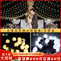 Wedding Celebration String Light Round lamp Led Decorative lamp Wedding Hall Ceiling Lamp Spherical lamp Milk Bubble Light Dragon Bead Color Lights